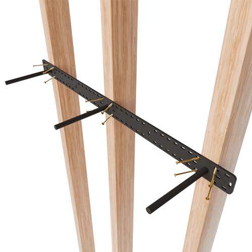 HÜNGSMART Floating Shelf Brackets - - 2 x 38 inch Heavy Duty Steel Hidden Shelves (to 400lbs) - - Multi Slot Baseplate for Easy Fast Fitting - - Incl Hardware & Drilling Jig - - (8 inch Rods)