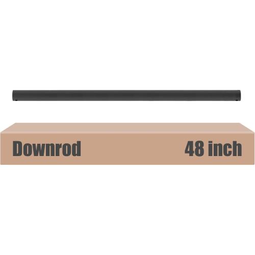 48 inch Ceiling Fan Downrod with Extension Cord, 4 FT Black Downrod for Ceiling Fan, 1 inch Outside Diameter, Ceiling Fan Boom Suitable for a Wide Range of Fans (Black, Not Threaded)