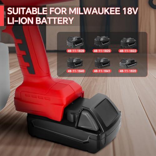 Paint Sprayer for Milwaukee 18V Li-ion Battery, HVLP Electric Paint Gun Tools, 3 Size Nozzles Cordless Sprayer Gun for Countless Painting Fence Walls Cars Chairs Door(No Battery)