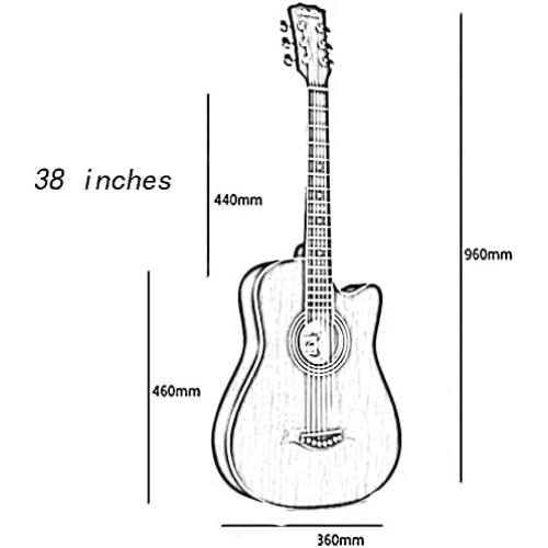 Guitar Acoustic Guitar Bedroom Beginner Family Teaching Fingerstyle Folk Performance 38-inch Portable Solid Wood Beginner Acoustic Guitar Starter Package Student G (Orange Long)