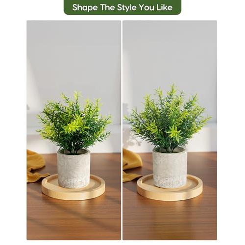 Velener Artificial Potted Rosemary Plants- Rustic Farmhouse Topiary Shrubs for Decoration Centerpieces Living Room, Shelf Bedroom Aesthetic Green Bathroom Accessories Boho Small Desk Plant Office