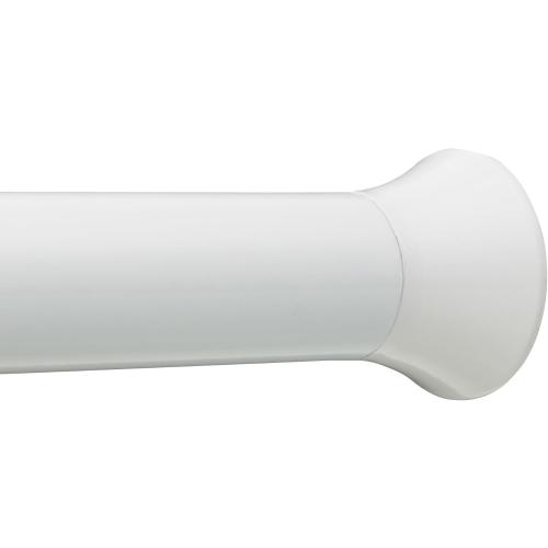 Amazon Basics No Drill Spring Tension Curtain Rod, Adjustable 24-36 Width, White, Classic Finial