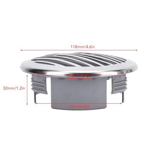 4PCS 4in Boats Airflow Vent Cover, 316 Stainless Steel ABS High Polished Grill Airflow Vent Cover, Marine Parts Air Outlet Cover for Yachts RVs