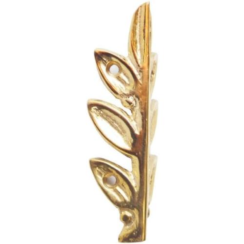 4 of Vintage Solid Brass Olive Leaf Box Corner Protector Decor Shelf Cabinet Hardware Beautifull Home Decor (Polished Brass)