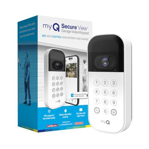 myQ Smart Garage Door Video Keypad with Wide-Angle Camera,Customizable PIN Codes,and Smartphone Control–Take Charge of Your Garage Access Works with Chamberlain, LiftMaster and Craftsman openers,White