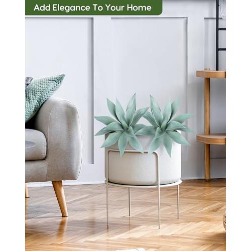 Velener Artificial Agave Plant Set,14 Inch (Blue)
