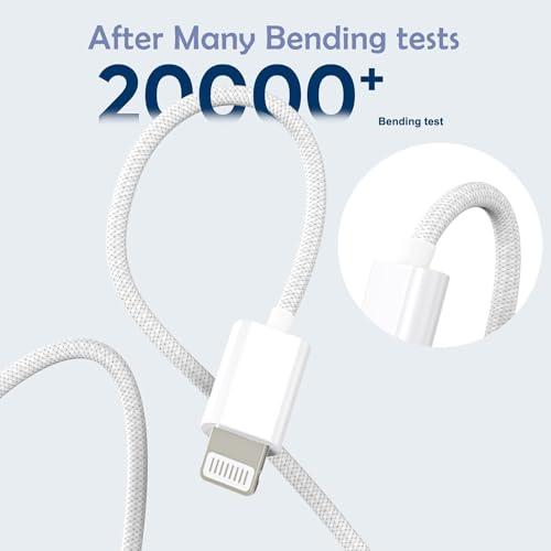 10FT Extra Long Braided iPhone Charger Fast Charging, 2Pack Lightning Cable