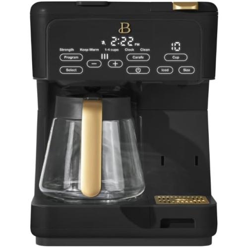 Beauti Multi Brew 12 Cup Programmable Drip & Single Serve Coffee Maker, Versatile Brewing (6oz, 8oz, 10oz, 12oz, 14oz), Pods or Ground, Over Ice option, Keep Warm mode (Black) ( little damage)