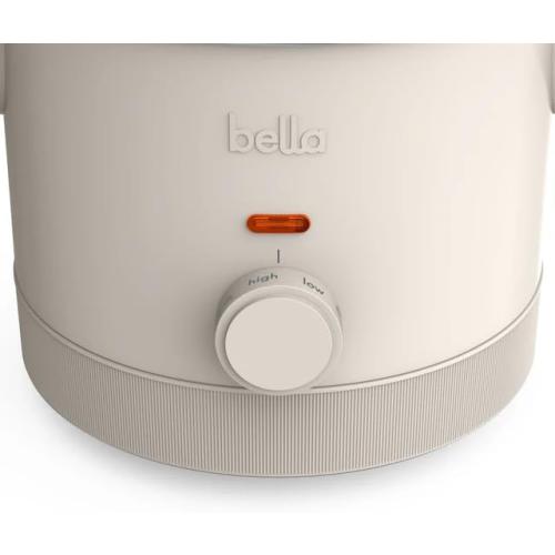 The-Bella 6-Quart Programmable Slow Cooker with Additional 2-Quart Slow Cooker, User-Friendly Design, High and Low Settings, Durable Steel Housing, Dishwasher Safe, Perfect for Main Dishes and Sides