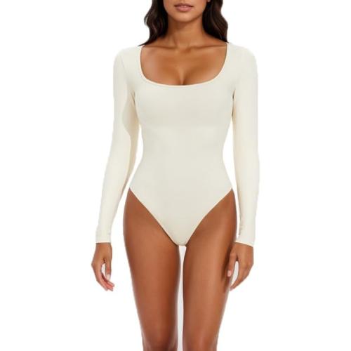 Size S Seamless Shapewear Bodysuit For Woman Plus Size Long Sleeves Body Shaper Bodysuit Slim Waist Tummy Control Slimming Body Suit