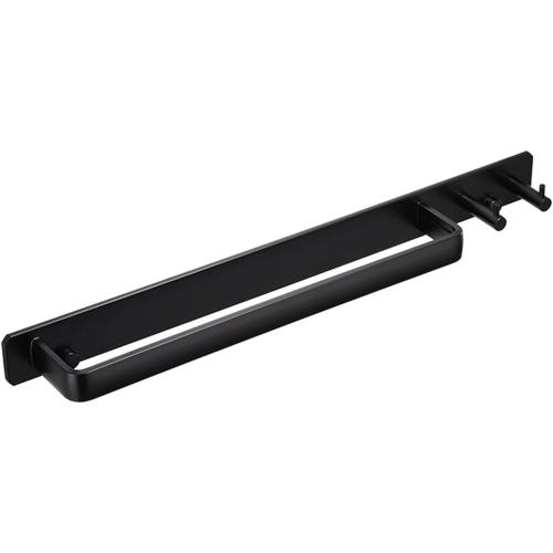 CHLDDHC Towel Holder Without Drilling, Tea Towel Rail Aluminum Matt Black, Adhesive Bath Towel Holder for The Bathroom and Kitchen
