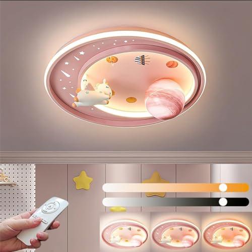 LED Ceiling Light Dimmable with Remote Control Cartoon Unicorn Modern Round Ceiling Light 62W for Boys, Girls Bedroom and Living Room Baby Room