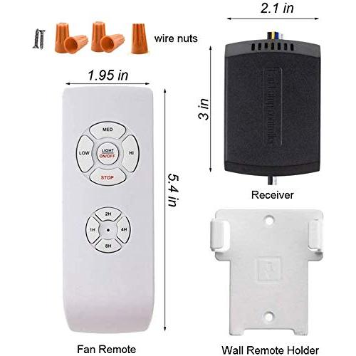 3 Pack Universal Small Size Ceiling Fan Remote Control Kit, Mini Wireless Remote Control and Receiver Kits for Ceiling Fan Lamp