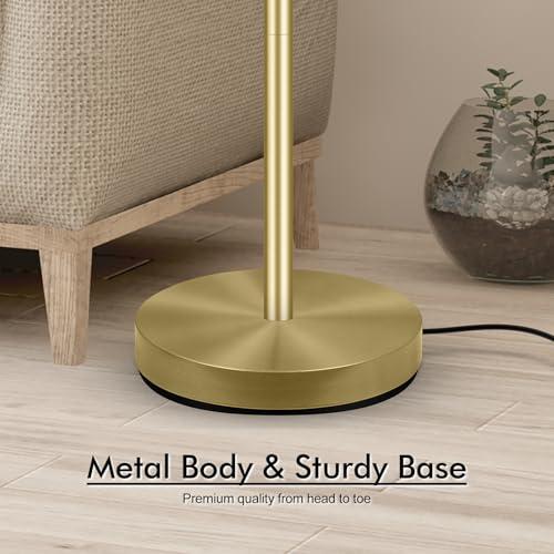 30W Torchiere Floor Lamp - 3600LM Super Bright LED Floor Lamp, 71 Inch Stepless Dimmable Standing Lamp with 3000K Lighting, Rotary Switch, Tall Metal Torch Floor lamps for Living Room/Bedroom (Gold)