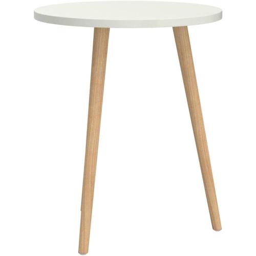 AWASEN Round Side Table, Small Accent Table Nightstand Modern End Table for Living Room Bedroom Office Small Spaces, 15.7''D x 19.69''H (White)