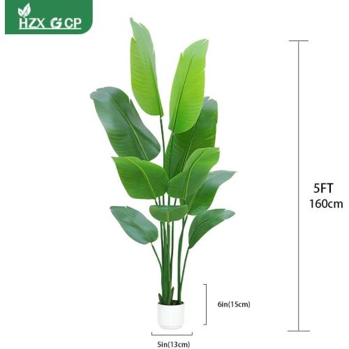 Bird of Paradise Plant Artificial 5ft,Faux Plants Indoor Tall with 10 Trunks - The Perfect Indoor Silk Floor Plant for Home Decor in Living Room, Office, and Bedroom (5FT Bird of Paradise)