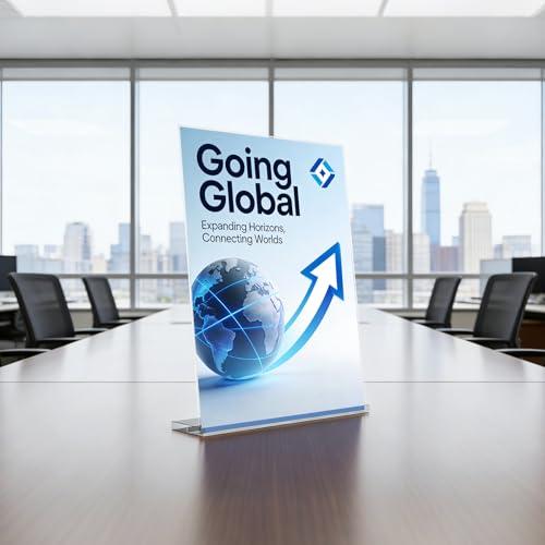 Acrylic Sign Holder 8.5 x 11 Inch, Clear Double Side Vendor Booth Stand Table Sign Holder, Vertical Desktop Display Menu Holder(6 PACK)