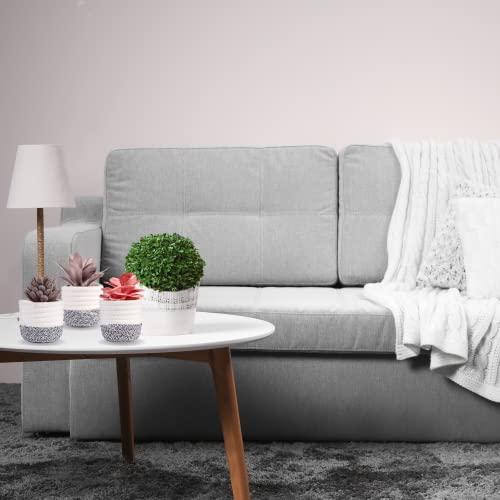 VIVERIE 3Pcs Fake Succulent Plants in Boho Removable Rope Basket Pot Set- Farmhouse Faux Cactus Plant for Home Decor Indoor Bedroom Bathroom Office Desk Shelf Boho Room Kitchen Decor and Accessories