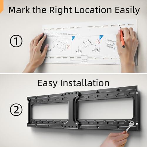 IWORKBORAD 55 65 75 85 inch Tilting TV Wall Mount for 32-90 '' TVs, Low Profile TV Mount Bracket, Safe Lock & Quick Release, Max VESA 600x400mm, 24 inch Studs,132 lbs, Fit Most 55  75  85  86 TVs