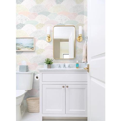 CiCiwind Boho Peel and Stick Wallpaper, Colorful Dot Geometric Wallpaper, Removable Self-Adhesive Vinyl Contact Paper for Kids Room Bedroom Cabinets, 15.5×197
