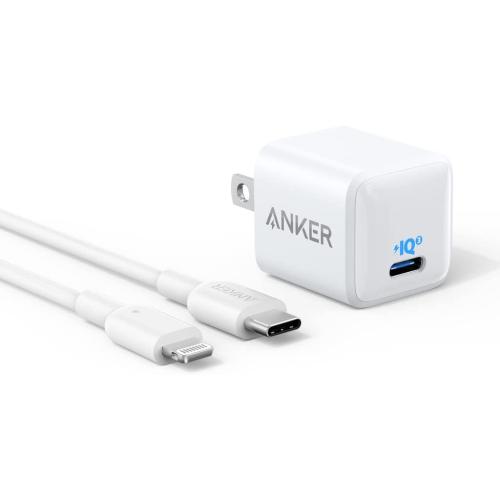 Anker USB C Charger Block 20W, 511 Charger ( Nano ), PD 3.0 Durable Compact Fast Charger with 6feet USB C to Lightning Cable (MFi Certified) for 14/14 Plus/14 Pro/14 Pro Max/13/iPad Pro and More