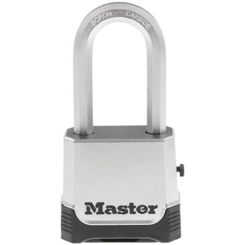 Master Lock Silver Outdoor Combination Lock, Heavy Duty Weather Resistant Padlock with Resettable Code and Cut Resistant Boron Carbide Shackle for Outdoor Use, M176XDLH