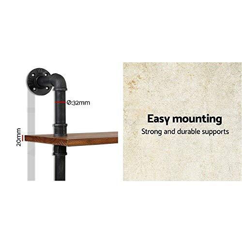 Industrial Pipe Bookshelf, 6 Layer Rustic Modern Wood Ladder Shelf with Metal Frame, Home Decor, Display Shelving, Retro Floating Shelving, 35.4x9.8x79in, 10-20lbs, Pine