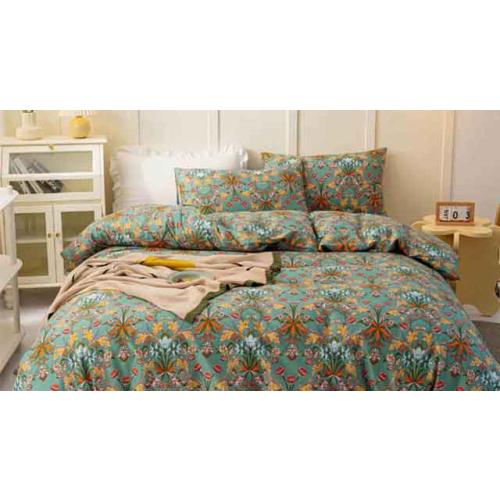 Bohemian Duvet Cover Queen Size - Boho Paisley Green Floral Pattern Printed Microfiber Comforter Cover Soft and Lightweight Quilt Cover, Retro Farmhouse Style for Women Men