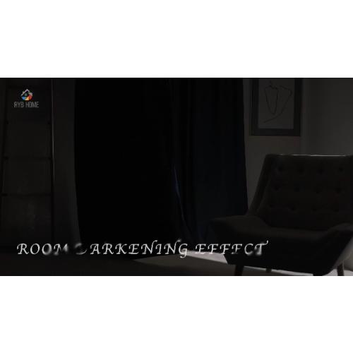RYB HOME Navy Blue Velvet Blackout Curtains 96 inches Bedroom Living Room