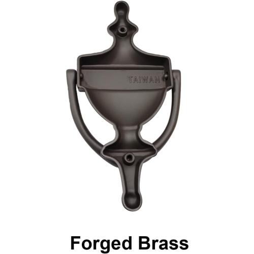 QCAA Solid Brass Door Knocker, 7, Matte Black, Made in Taiwan, 1 Pack