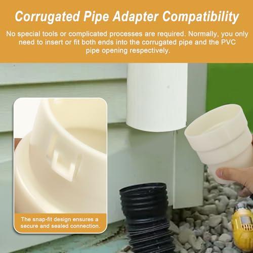 4 Corrugated Pipe Adapter, Corrugated Pipe PVC Connector