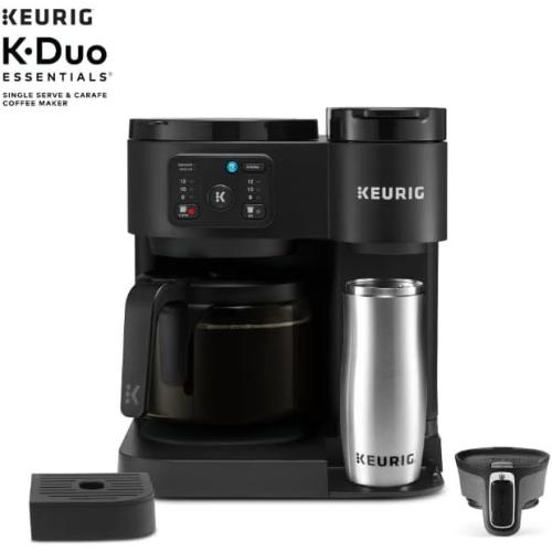 K-eurig K-Duo Essentials, Hot & Iced Single-Serve Pod Coffee Maker & Carafe, Black