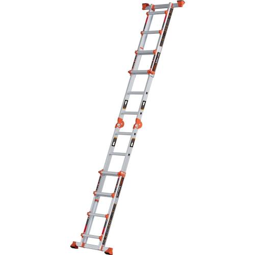 LANBITOU Ladder, A Frame 4 Step Ladder Extension, 14 FT Anti-Slip Multi Position & Storage Folding Ladder, 330 lbs Security Load Telescoping Aluminum Ladders for Stairs Home Indoor Outdoor Roof