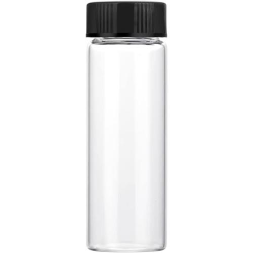 Nicunom 30 Pack 30ml Glass Vials with Screw Caps and Stoppers, 1oz Clear Glass Bottles Small Empty Vials Liquid Sample Vial, Leak-Proof