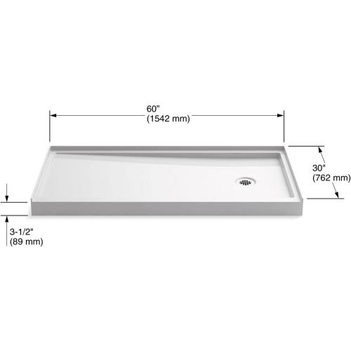 KOHLER 60 x 30 shower base with right-hand drain