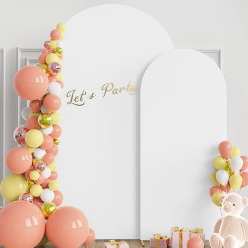 Wokceer Wedding Arch Backdrop Stand and Cover Set of 2,Arch and White Cover