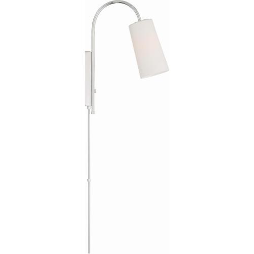 Crystorama Alexa 1 Light Glass Shaded Polished Nickel Task Sconce