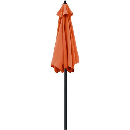 Sunnyglade 7.5' Patio Umbrella Outdoor Table Market Umbrella with Push Button Tilt/Crank, 6 Ribs (Orange)