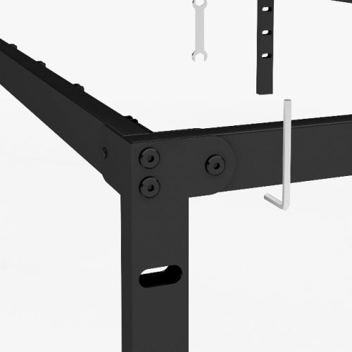 Black Metal Bed Frame,Twin Size Bed Frame with Storage Space,Heavy Duty Sturdy Mattress Foundation,Easy Assembly,No Box Spring Needed, Black,18 Inch,Twin