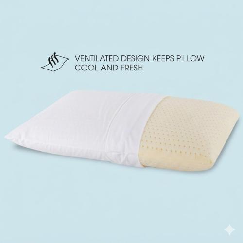 Talalay 100% Natural Latex Pillow, Premium Bed Pillow for Sleeping with Removable Cotton Cover, Helps Relieve Pressure, Breathable, Best Gift with Perfect Package (Standard (Mid Loft))