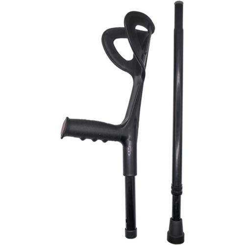 Lightweight Foldable Forearm Crutch, Aluminum Walking Stick,Height Adjustable, Ergonomic Handle with Comfortable Grip 2ZG-02BM (Black)