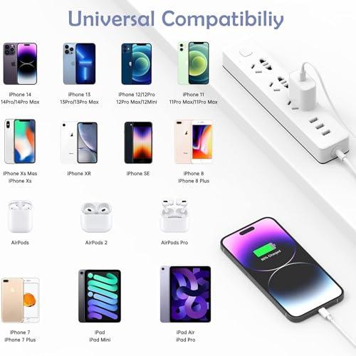 10FT Extra Long Braided iPhone Charger Fast Charging, 2Pack Lightning Cable