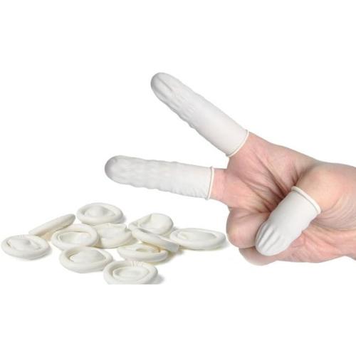 Disposable Fingertips Protector Gloves Natural Rubber Non-slip Anti-static Latex Finger Cots Fingertips Durable Tool 10 piece