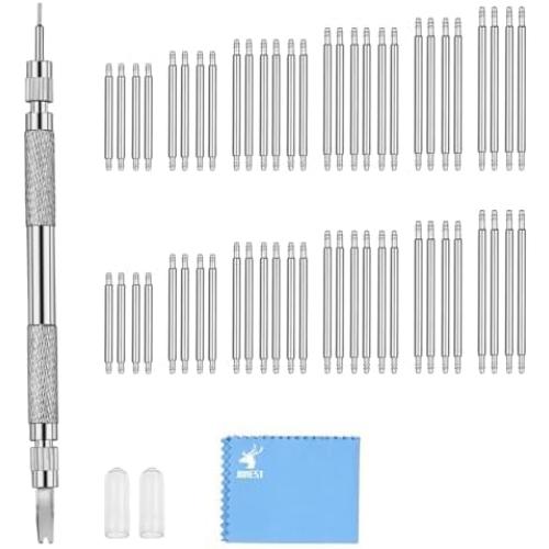 JOREST Watch Spring Bar Tool, Watch Repair Kit to Replace the Watch Strap, Watch Link Removal Tool, With User Manual, 56PCS (16-26mm) Spring Bars