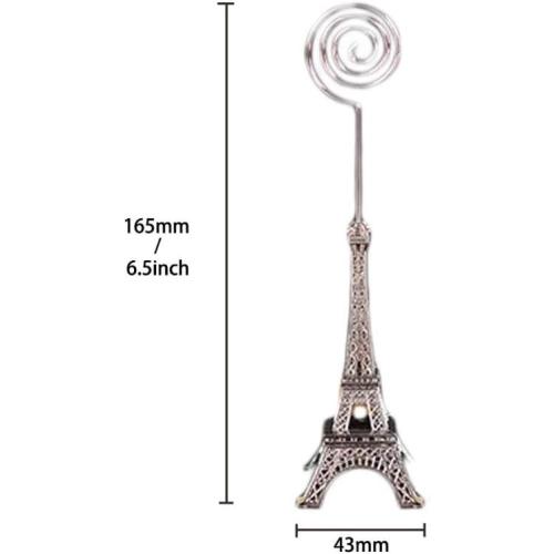 12 Pcs Eiffel Tower Base Place Card Holders, Metal Wire Table Photo Holder Table Number Card Holders Table Pictures Stand Memo Note Clip for Home Office Wedding Party (Gold)
