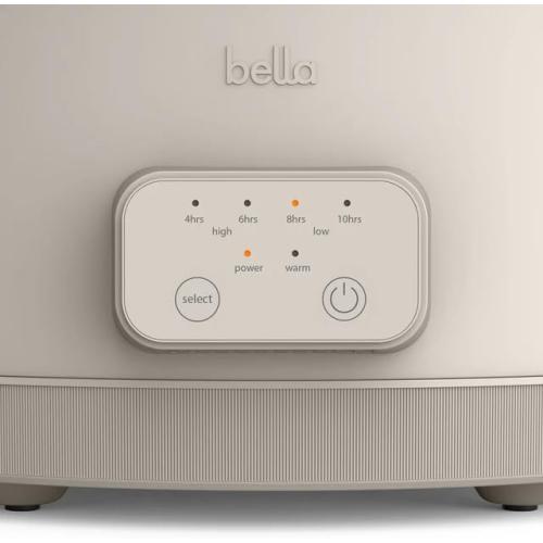 The-Bella 6-Quart Programmable Slow Cooker with Additional 2-Quart Slow Cooker, User-Friendly Design, High and Low Settings, Durable Steel Housing, Dishwasher Safe, Perfect for Main Dishes and Sides