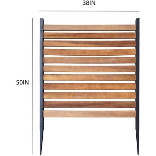 50 in H* 38 in W * 2 Panels of Pine Wood Privacy Screen,Trash Can Fence,Wood Fence Panel,and Air Conditioning Outdoor Units Decorate The Courtyard (Wooden)