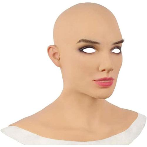 Realistic Female Latex Cosplay Mask Halloween Masquerade Mask Novelty Costume Party Latex Full Head Mask