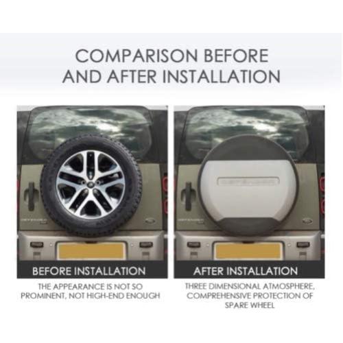 Carpathian Grey Spare Tire Cover Portecor Fits for Defender 90 110 130 2020 2021 2022 2023 2024 2025
