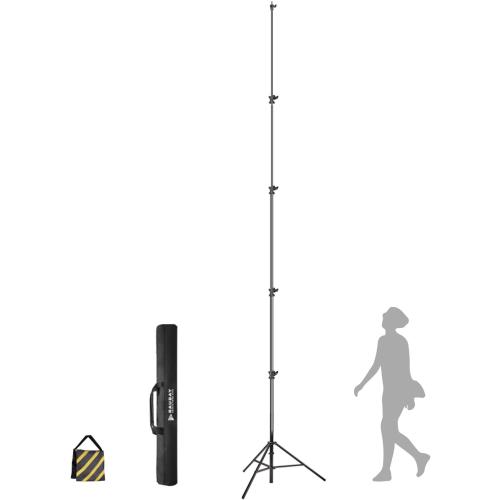Size 16 【16' Heavy Duty】 RAUBAY Extreme Tall Video Camera Sports Tripod Stand Air-Cushioned Telescoping Aluminium Alloy Light Stand with 1/4& 3/8 Screw Adapter, Professional Sky High Tripod - TT480 Black…